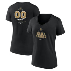 Vegas Golden Knights Women's Personalized Name & Number Midfielder V-Neck T-Shirt - Black - NHL 202441389