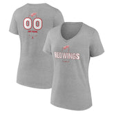 Detroit Red Wings Women's Personalized Name & Number Midfielder V-Neck T-Shirt - Gray - NHL 202447072