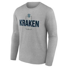 Seattle Kraken Personalized Name & Number Midfielder Long Sleeve T-Shirt - Gray - NHL 202447078