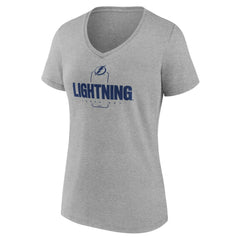 Tampa Bay Lightning Women's Personalized Name & Number Midfielder V-Neck T-Shirt - Gray - NHL 202447087