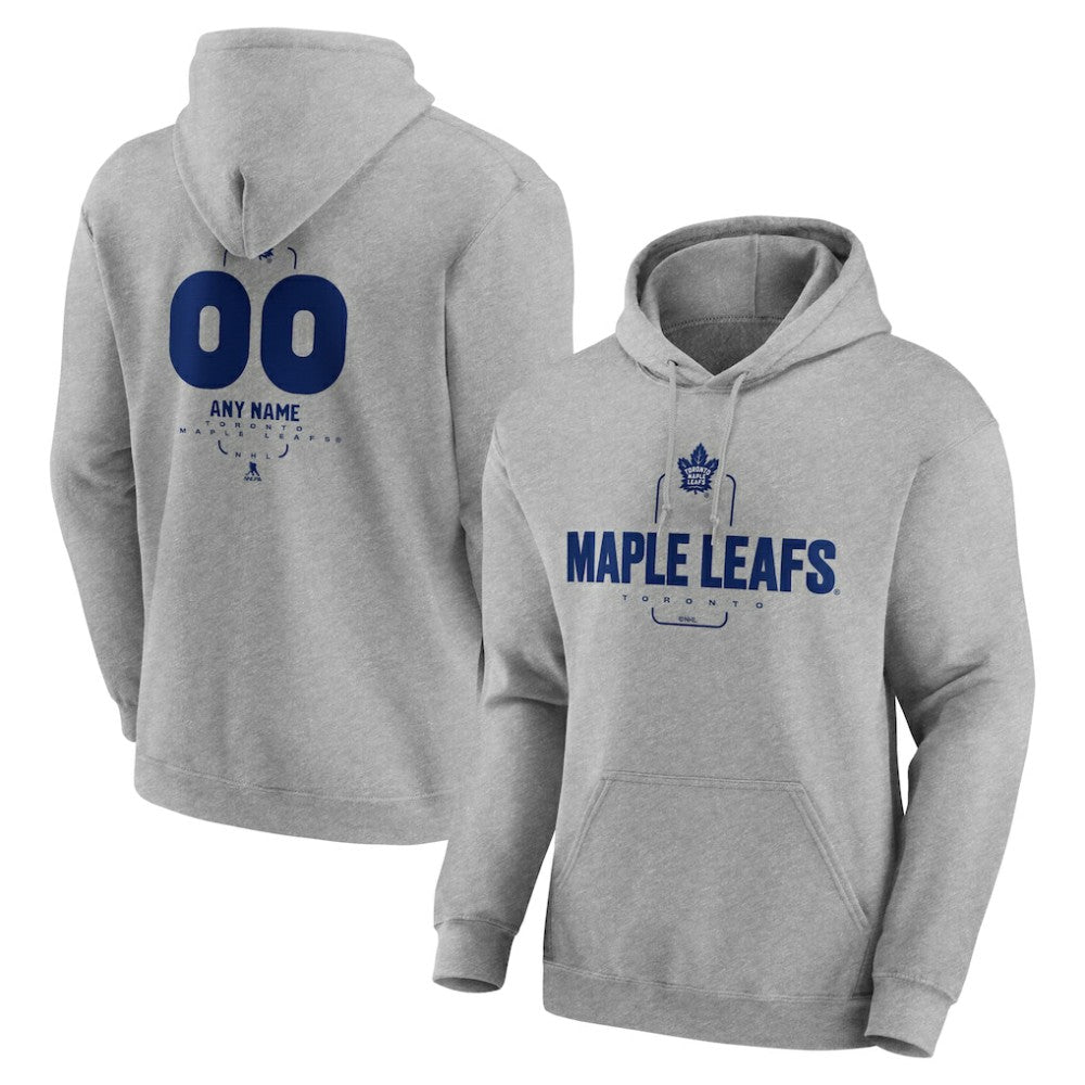 Toronto Maple Leafs Personalized Name & Number Midfielder Pullover Hoodie - Gray - NHL 202447089
