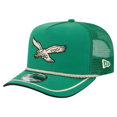 Philadelphia Eagles New Era Vintage Team Rope A-Frame Trucker 9FIFTY Snapback Hat Kelly Green