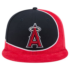 Los Angeles Angels New Era Retro Split Corduroy Snapback Hat - Red/Navy - New Era Lifestyle