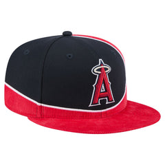 Los Angeles Angels New Era Retro Split Corduroy Snapback Hat - Red/Navy - New Era Lifestyle