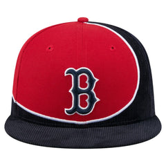 Boston Red Sox New Era Retro Split Corduroy Snapback Hat - Navy/Red - New Era Sale