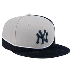 New York Yankees New Era Retro Split Corduroy Snapback Hat - Navy/Gray - New Era on Sale