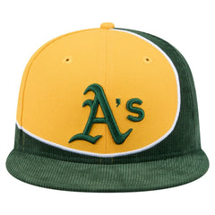 Athletics New Era Retro Split Corduroy Snapback Hat - Green/Gold - New Era Discount