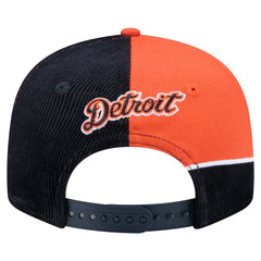 Detroit Tigers New Era Retro Split Corduroy Snapback Hat - Navy/Orange - New Era on Sale