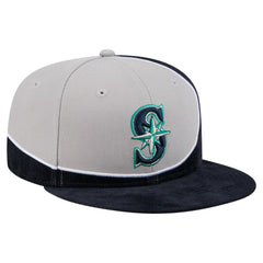Seattle Mariners New Era Retro Split Corduroy Snapback Hat - Navy/Gray - New Era Discount