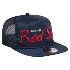 Boston Red Sox New Era Retro Satin Script Golfer Adjustable Hat - Navy - New Era on Sale