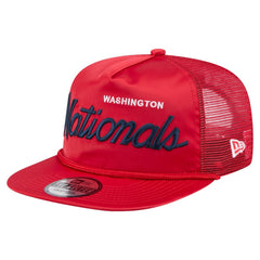 Washington Nationals New Era Retro Satin Script Golfer Adjustable Hat - Red - New Era on Sale