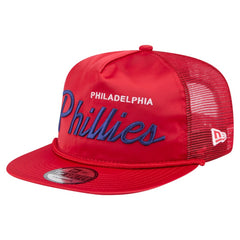 Philadelphia Phillies New Era Retro Satin Script Golfer Adjustable Hat - Red - New Era Online