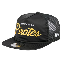 Pittsburgh Pirates New Era Retro Satin Script Golfer Adjustable Hat - Black - New Era Sale