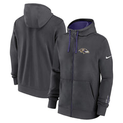 Nike Baltimore Ravens Primetime Club Full-Zip Hoodie Anthracite