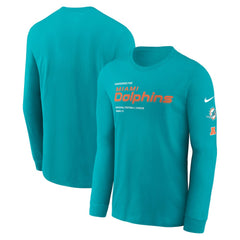 Nike Miami Dolphins Play to Win Essential Long Sleeve T-Shirt Aqua