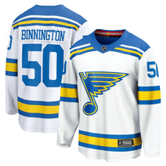 Jordan Binnington St. Louis Blues Fanatics Away Breakaway Player Jersey - White - NHL 202461856