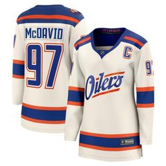 Connor McDavid Edmonton Oilers Fanatics Women's Alternate Breakaway Jersey - Light Beige - NHL 202462159