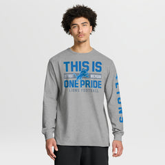 Fanatics Detroit Lions Hometown Sweep Legacy Long Sleeve T-Shirt Heather Gray