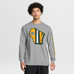 Fanatics Green Bay Packers Hometown Sweep Legacy Long Sleeve T-Shirt Heather Gray