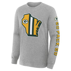 Fanatics Green Bay Packers Hometown Sweep Legacy Long Sleeve T-Shirt Heather Gray