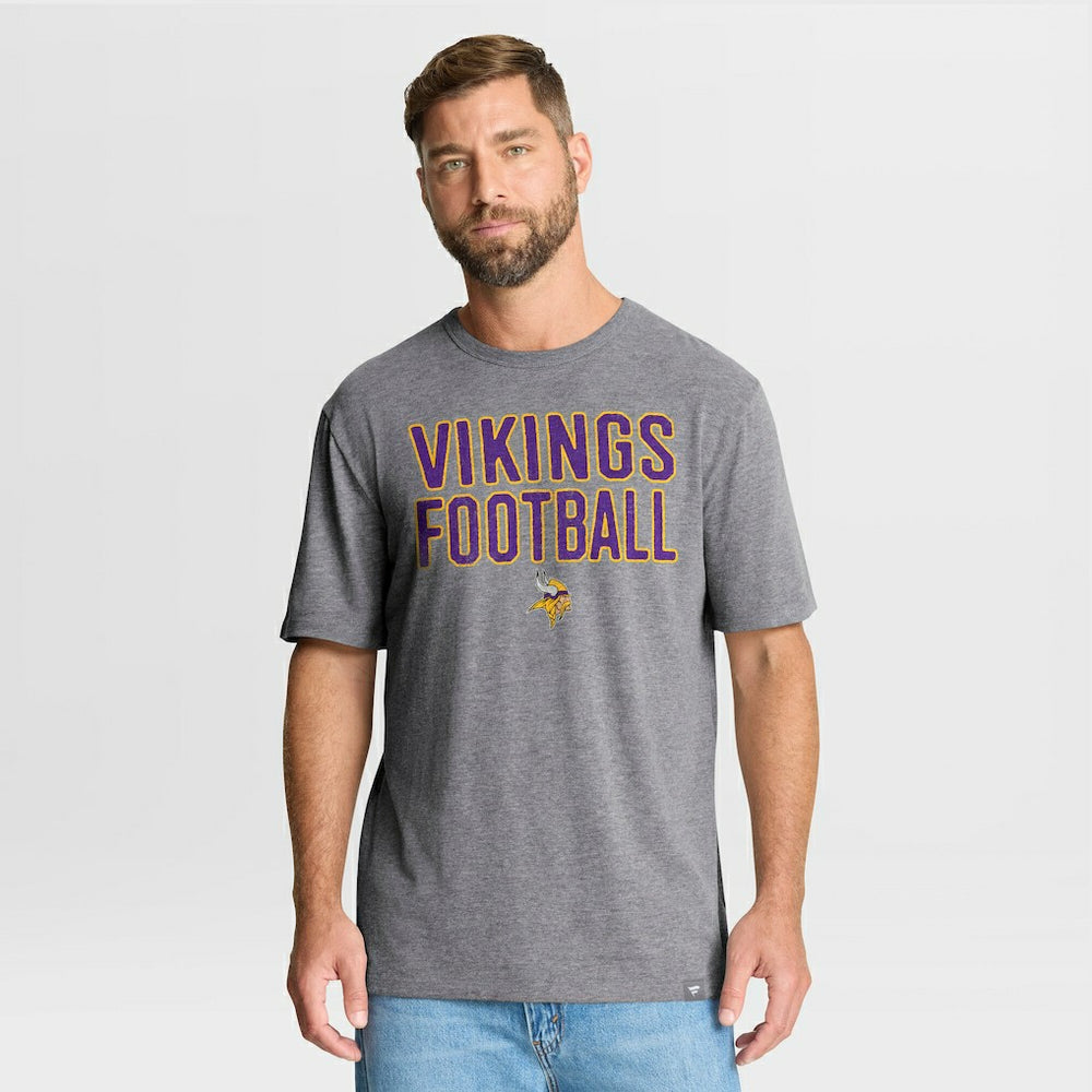 Fanatics Minnesota Vikings First Down Tribute Tri-Blend T-Shirt Heather Gray