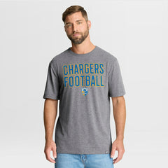Fanatics Los Angeles Chargers First Down Tribute Tri-Blend T-Shirt Heather Gray