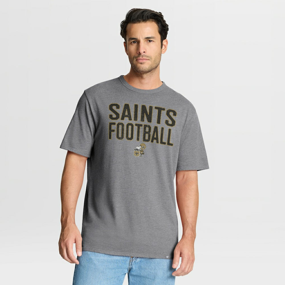 Fanatics New Orleans Saints First Down Tribute Tri-Blend T-Shirt Heather Gray