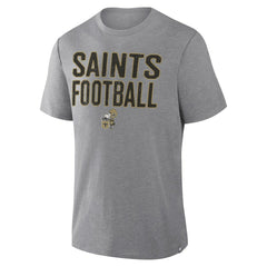 Fanatics New Orleans Saints First Down Tribute Tri-Blend T-Shirt Heather Gray