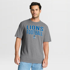 Fanatics Detroit Lions First Down Tribute Tri-Blend T-Shirt Heather Gray