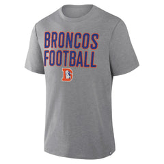 Fanatics Denver Broncos First Down Tribute Tri-Blend T-Shirt Heather Gray