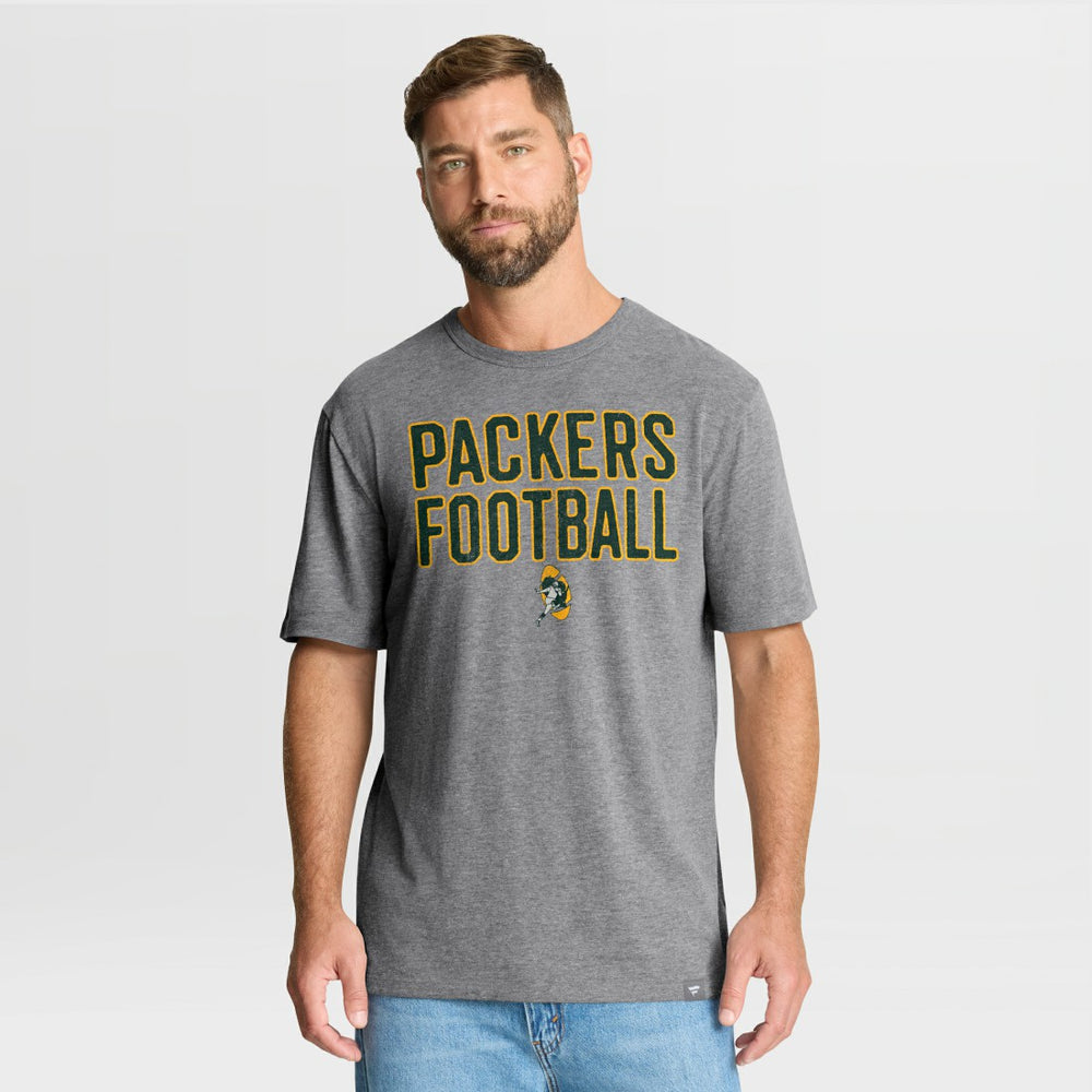 Fanatics Green Bay Packers First Down Tribute Tri-Blend T-Shirt Heather Gray