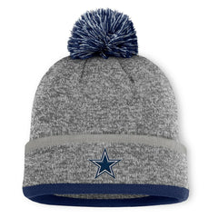 Fanatics Dallas Cowboys Motion Cuffed Knit Hat with Pom Heather Gray