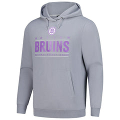 Boston Bruins Levelwear Hockey Fights Cancer Pulsar Off Season Tri-Blend Pullover Hoodie - Gray - NHL 202464041