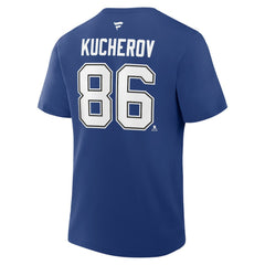 Nikita Kucherov Tampa Bay Lightning Fanatics Authentic Stack Name & Number T-Shirt - Blue - NHL 202466735