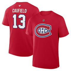 Cole Caufield Montreal Canadiens Fanatics Authentic Stack Name & Number T-Shirt - Red - NHL 202466772
