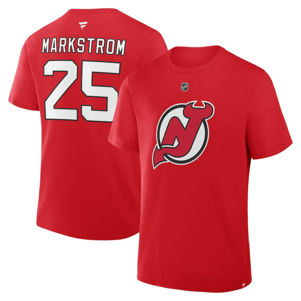 Jacob Markstrom New Jersey Devils Fanatics Authentic Stack Name & Number T-Shirt - Red - NHL 202466776