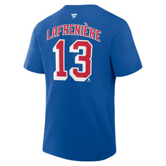 Alexis Lafreniere New York Rangers Fanatics Authentic Stack Name & Number T-Shirt - Blue - NHL 202466796