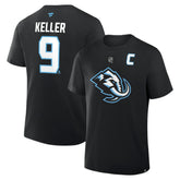 Clayton Keller Utah Mammoth Fanatics Authentic Stack Name & Number T-Shirt - Black - NHL 202466801