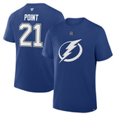 Brayden Point Tampa Bay Lightning Fanatics Authentic Stack Name & Number T-Shirt - Blue - NHL 202466810