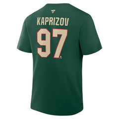 Kirill Kaprizov Minnesota Wild Fanatics Authentic Stack Name & Number T-Shirt - Green - NHL 202466827