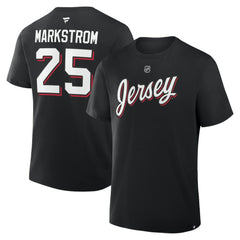 Jacob Markstrom New Jersey Devils Fanatics Authentic Stack Name & Number T-Shirt - Black - NHL 202466924