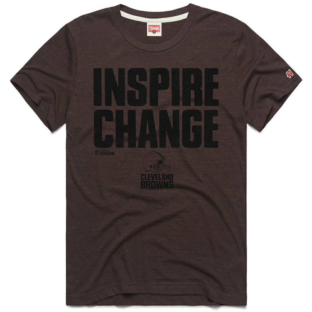 Cleveland Browns Homage Unisex 2024 Inspire Change Tri-Blend T-Shirt Brown