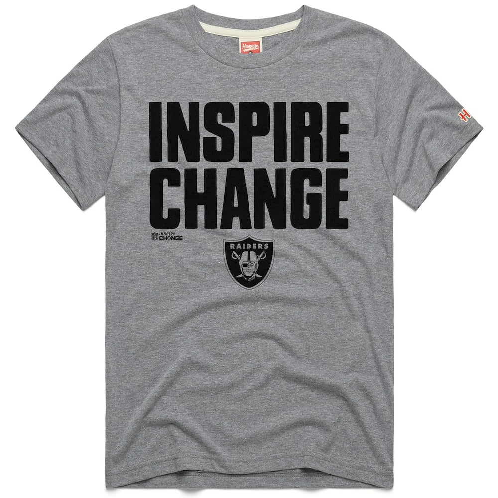Las Vegas Raiders Homage Unisex 2024 Inspire Change Tri-Blend T-Shirt Gray