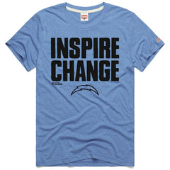 Los Angeles Chargers Homage Unisex 2024 Inspire Change Tri-Blend T-Shirt Light Blue