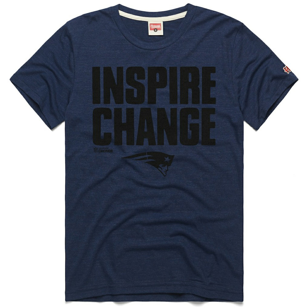 New England Patriots Homage Unisex 2024 Inspire Change Tri-Blend T-Shirt Navy