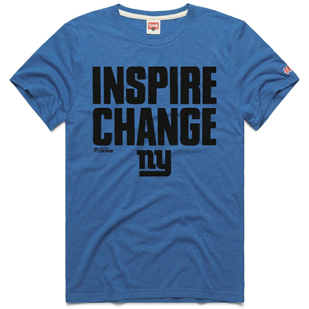 New York Giants Homage Unisex 2024 Inspire Change Tri-Blend T-Shirt Royal