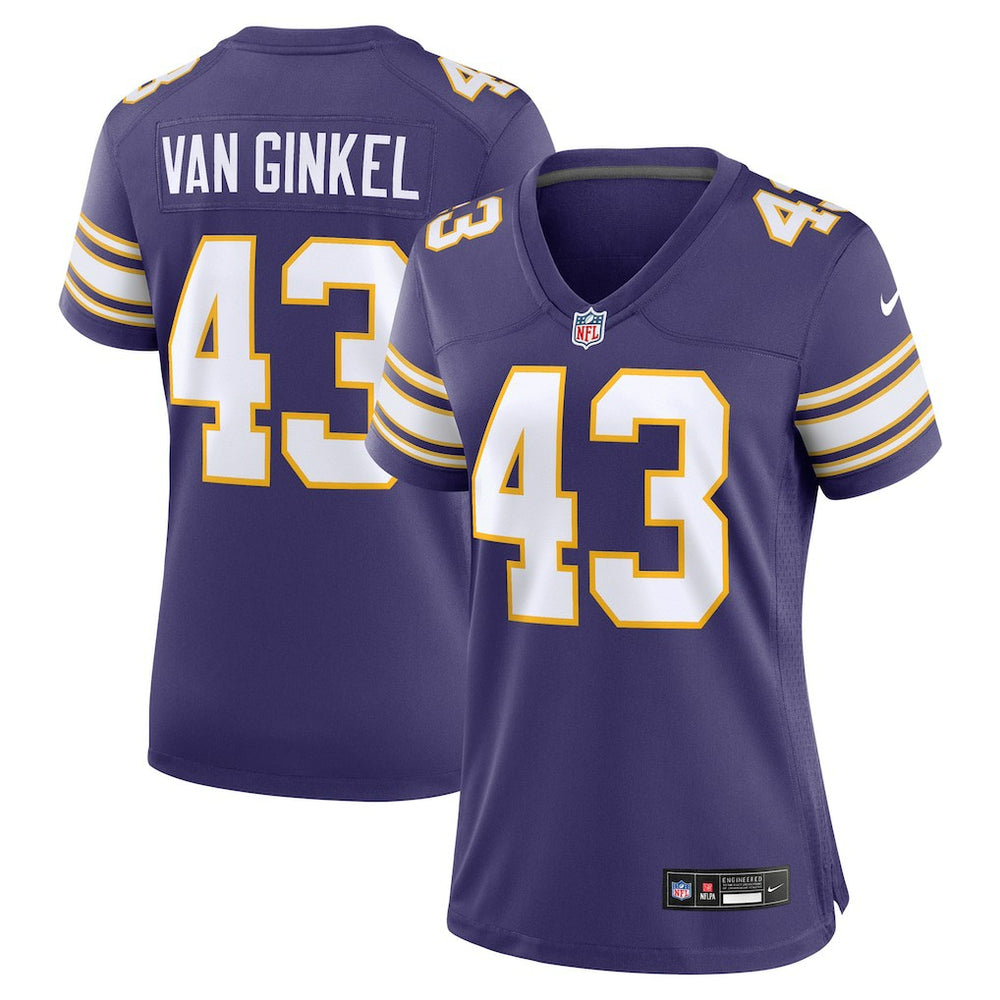 Nike Andrew Van Ginkel Minnesota Vikings Women's Alternate Game Jersey Purple