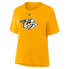 Filip Forsberg Nashville Predators Fanatics Women's Authentic Stack Name & Number T-Shirt - Gold - NHL 202477503