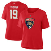 Matthew Tkachuk Florida Panthers Fanatics Women's Authentic Stack Name & Number T-Shirt - Red - NHL 202477606