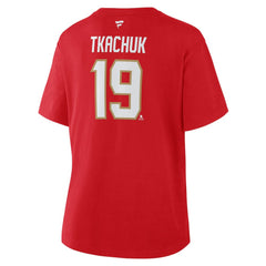 Matthew Tkachuk Florida Panthers Fanatics Women's Authentic Stack Name & Number T-Shirt - Red - NHL 202477606